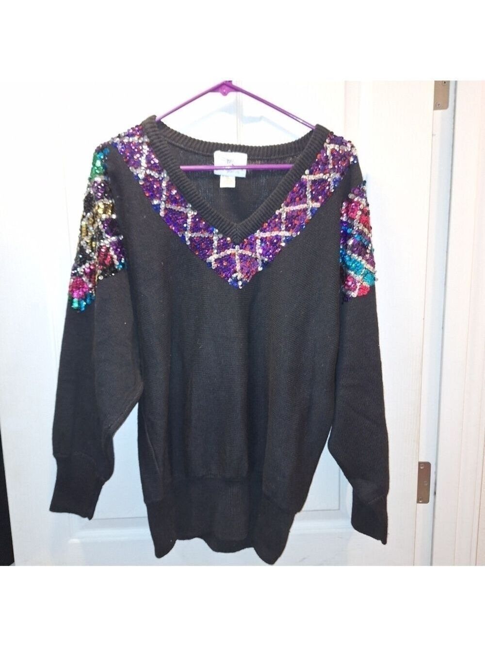 SML Sport Black Ramie Cotton Sweater Women's Medium